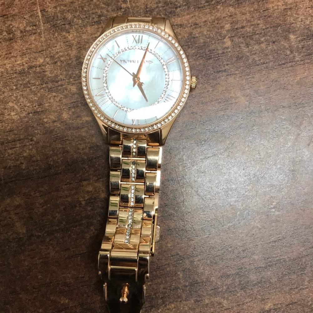 Michael Kors Watch Rose Gold Rhinestone Embezzled